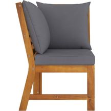 Bild für vidaXL Modular-Sofa-Eckteil mit Dunkelgrauen Kissen Massivholz Akazie 311841