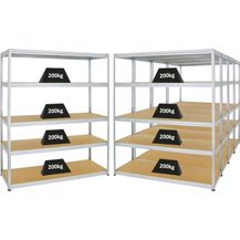 Bild für PROREGAL Mega Deal 5er-Set Schwerlastregale Giant Elephant 180 x 150 x 60 cm mit 5 Ebenen Fachlast 200kg Verzinkt