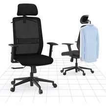 Bild für FLEXISPOT Bürostuhl Ergonomisch, Schreibtischstuhl mit Kleiderhaken, Kopfstütze und Lordosenstütze, Büro Stuhl Lift Armlehne, höhenverstellbar, Drehstuhl 136 kg, OC17 (schwarz)
