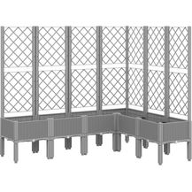 Bild für vidaXL Pflanzkübel mit Rankgitter Hellgrau 160x120x142 cm PP 367937