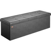 Bild für Casaria Sitztruhe mit Stauraum 115 x 40 x 40 cm Faltbar 130 L Gepolstert Deckel Kunstleder Wohnzimmer Schlafzimmer Sitzhocker Sitzbank Aufbewahrungsbox Schwarz