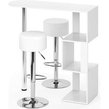 Bild für Bartisch-Set Vincent Weiß 113 x 39.8 cm mit 2 Barhockern Vicco