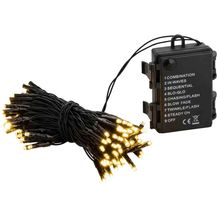 Bild für 96er LED Lichterkette Timer 8 Lichteffekte Batteriekette Außen & Innen warmweiß