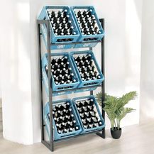 Bild für DanDiBo Bierkistenregal 6 Kisten Schwarz Metall Stehend 96563 Getränkekistenhalter 71 cm Getränkekistenständer Flaschenkistenregal