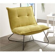 Bild für Sessel VICO senfgelb Kissen gesteppt Gestell Metall schwarz