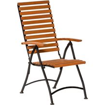 Bild für Merxx Gartenmöbelset Schlossgarten 7tlg. Flachstahl mit Eukalyptusbelattung schwarz