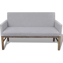 Bild für vidaXL Sofa mit Stoffpolsterung Gummibaumholz Hellgrau