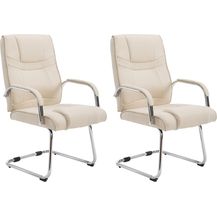 Bild für CLP 2er Set Freischwinger Attila Stoff mit Metallgestell,creme