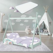 Bild für ML-DESIGN Kinderbett Hausbett Tipi Zeltbett inkl. Lattenrost Bodenbett Kinder Himmelbett