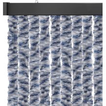 Bild für Flauschvorhang 120x200cm ( Meliert Blau/Weiß/Silber )
