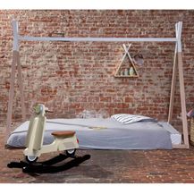 Bild für CHILDHOME Tipi Bett Buche Natur Weiß 90x200 cm
