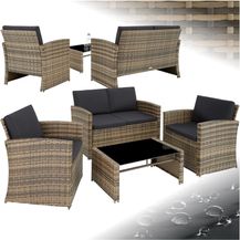 Bild für tectake Lounge Gartenmöbel Set Poly Rattan für den Garten, Möbel für den Balkon, 12-teilige Garten Lounge (wetterfest)