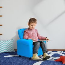 Bild für HOMCOM Sessel Kindersessel, Liegefunktion, Eingebauten Becherhalter, Blau (Set, 1-St, Kindersofa für 3-6 Jahre alt)