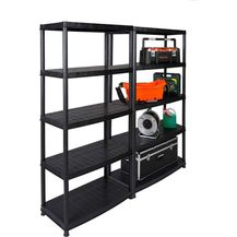 Bild für 2 x KREHER Kunststoff Steckregal 16" mit geschlossenen Böden und hoher Tragkraft in Schwarz