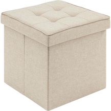Bild für WOLTU Sitzhocker mit Stauraum Sitzwürfel Sitzbank Faltbar Truhen Aufbewahrungsbox, Deckel Abnehmbar, Gepolsterte Sitzfläche aus Leinen, 37,5 x 37,5 x 38CM(LxBxH)