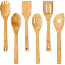 Bild für Küchenzubehör Kochlöffel und Pfannenheber 6er-Set nachhaltig Bambus Natur