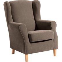 Bild für Lorris Ohrenbackensessel Veloursstoff Sahara Buche Natur