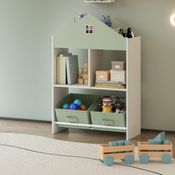 Kinderregal Vipsali 90x60x27 cm Mintgrün/Weiß [en. casa]