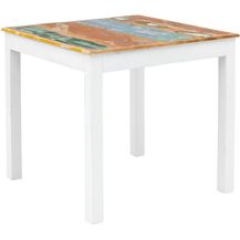 Bild für Esstisch Holz massivum Perth 80x80 cm quadratisch recyceltes Hartholz weiß bunt Shabby Chic Landhausstil Küchentisch Esszimmermöbel