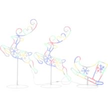 Bild für vidaXL Weihnachtsdeko LED Rentiere & Schlitten Acryl 260x21x87 cm Bunt 328512