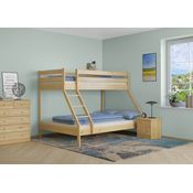 Erst-Holz Doppel-Etagenbett 140x200 und 90x200 Erwachsenen-Stockbett Kiefer Massivholz natur 60. 19-09-14