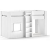 RENO Halbhohes Spielbett 90x200 MDF Weiß