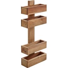 Bild für Zeitungsständer MUMBAI Massivholz Akazie 2 Ablagefächer Zeitschriften-Ständer Design Prospekt-Halter Landhausstil