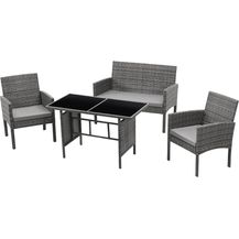 Bild für SVITA BROOKLYN XL Rattan Garten Möbel Set mit Tisch