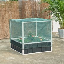 Bild für Hochbeet mit Netz Alblasserdam 90x90x88 cm Anthrazit [en. casa]