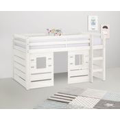 OTTO home Hochbett Alpi aus Kiefernholz, inklusive Leiter und Panel, Außenmaßenbreite 103 cm