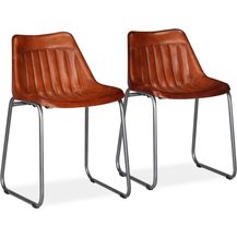 Bild für vidaXL Esszimmerstühle 2 Stk. Braun Echtleder [245183]