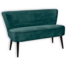 Bild für Stella Trading LORD Esszimmerbank mit Rückenlehne, Massivholz Füßen & Microvelours Bezug, Moosgrün