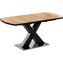 Bild für Esstisch Chinto Schwarz/Eiche rustikal 120 x 80 cm ausziehbar Vicco