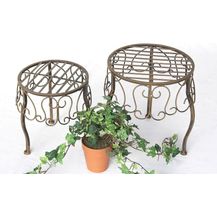 Bild für Blumenhocker 2er Set Blumenständer 140129 Pflanzenständer Hocker Beistelltisch