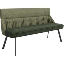 Bild für byLIVING Bank CALIFORNIA / Rücken Webstoff grün / Sitz Vintage-Velvet grün mit Keder / Gestell Metall schwarz / Bank mit Rückenlehne / B 180