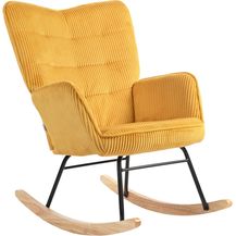 Bild für HOMCOM Schaukelstuhl Sessel mit Kord-Optik, Armlehne, Holzkufen (Schaukelsessel, 1 St)