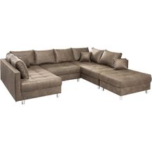 Bild für riess-ambiente Wohnlandschaft KENT 305cm taupe / silber