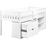 Mittelhochbett SUSVILLE 90 x 200 cm Holz Weiß