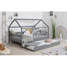 Bild für Ticaa Hausbett Kay mit Rausfallschutz und Zusatzbett aus Kiefer