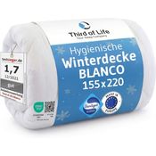 Bettdecke 155x220 BLANCO | Flauschige Schlaf-Decke mit Feuchtigkeitsmanagement & hoher Atmungsaktivität | Optimale Hygiene für Allergiker | Perfekte 4-Jahreszeiten Decke | Ganzjahresdecke 155x220