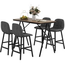 Bild für HOMCOM Bargruppe Küchentisch, Bistrotisch mit 4 Stühlen, Bartisch Set für Küche, (Bartisch-Set, 5-tlg, 5-teiliges Bartisch-Set)
