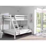 Vipack 'Martin' Etagenbett, weiß, 90x200/140x200 cm, Kiefer massiv, inkl. Lattenroste
