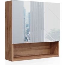 Bild für Badspiegelschrank Irma Weiß Hochglanz/Goldkraft Eiche 54 x 55 cm Vicco