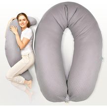 Bild für sei Design Stillkissen XXL Musselin Bezug 190x30 Stillkissenbezug 100% Bio-Baumwolle Schwangerschaftskissen Seitenschläferkissen Komfortkissen Erwachsene Baby Kissen