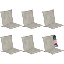 Bild für 6er Set Beautissu Niederlehner Auflage Loft NL 100 x 50 x 6 cm Hellgrau