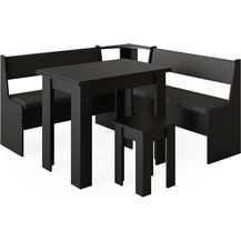 Bild für Eckbankgruppe Roman Schwarz 150 x 150 cm mit Tisch Vicco