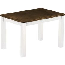 Bild für Esstisch Rio Classico 120x80 cm Eiche Weiß Holz Pinie Massivholz Esszimmertisch Echtholz ausziehbar vorgerichtet für Ansteckplatten Brasilmöbel