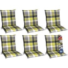 Bild für 6er Set Beautissu Niedriglehner Auflage Sunny 100 x 50 x 6 cm Grün