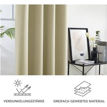 Bild für Deconovo Verdunkelungsvorhang Blickdichter Vorhang mit Ösen Gardinen Wohnzimmer 1 Stück