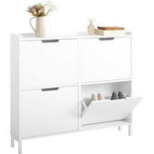 Bild für Schuhschrank schmal Holzwerkstoff Metall Weiß FSR100-W